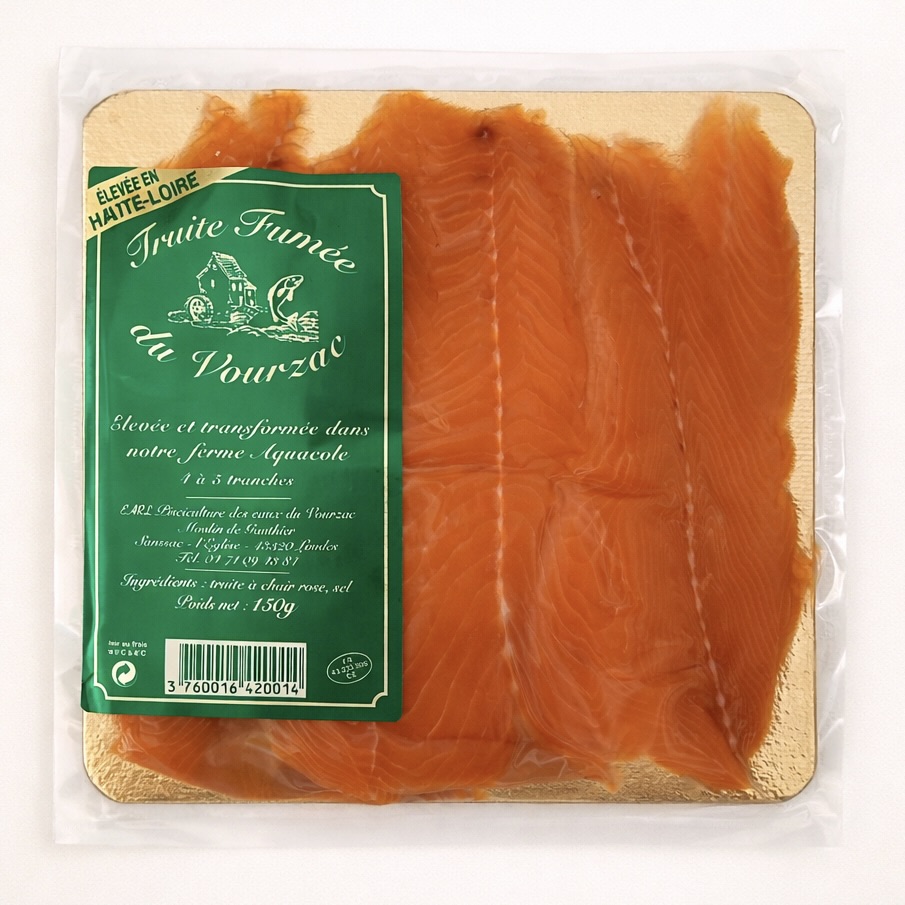 Plaquette de truite fumée 150g